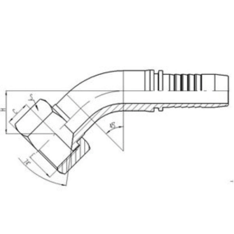 45°公制內(nèi)螺紋74°內(nèi)錐面密封